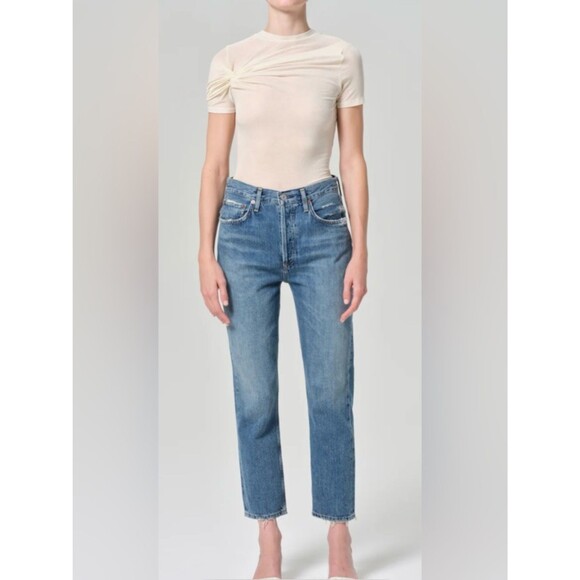 Agolde Denim - AGOLDE Riley High Rise Crop Denim Jeans Straight Leg. Size 24.